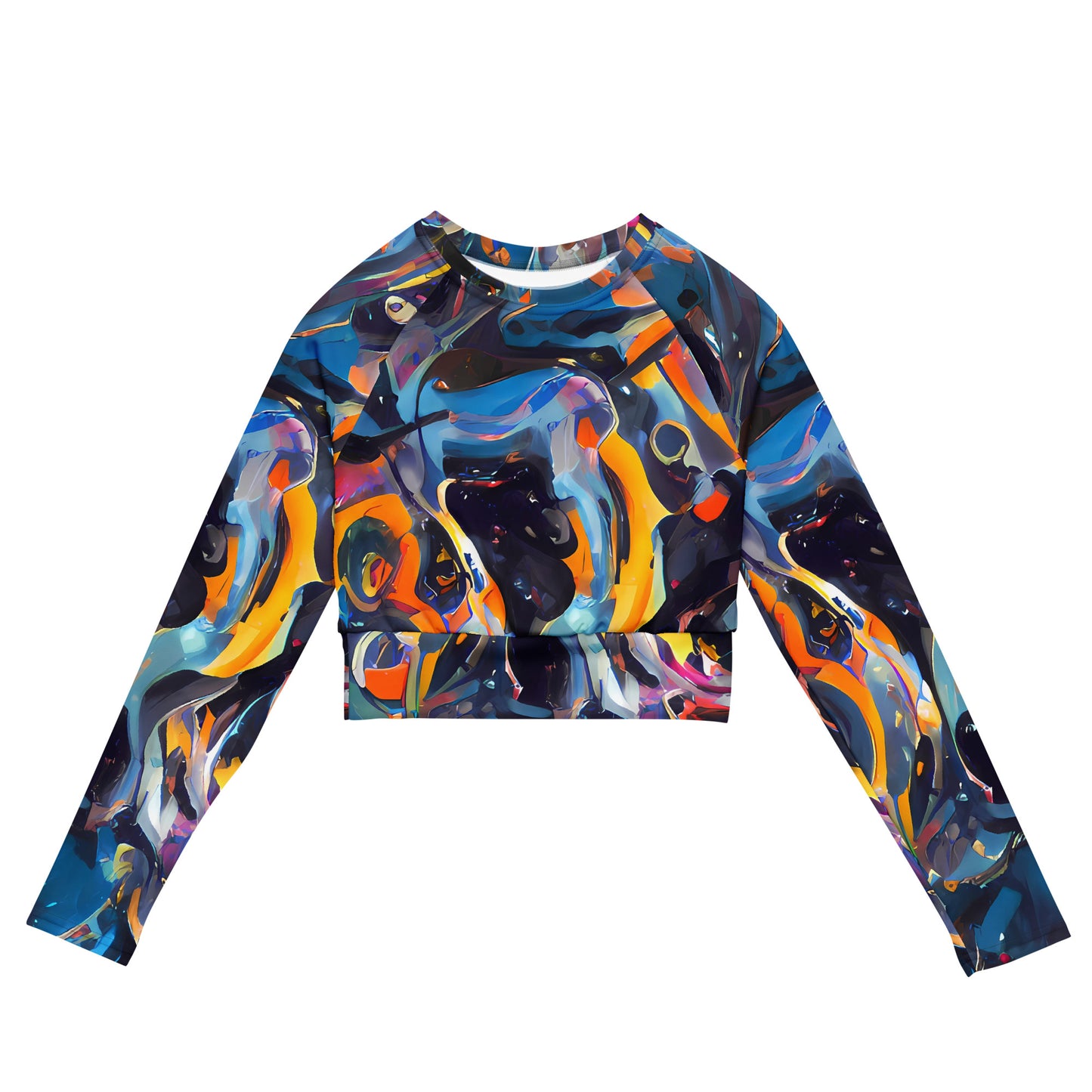 Long Sleeve Crop Top - Vivid Whirl