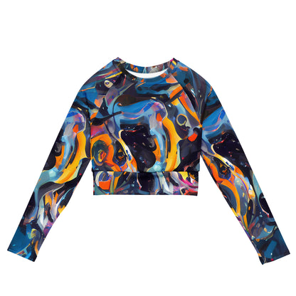 Long Sleeve Crop Top - Vivid Whirl