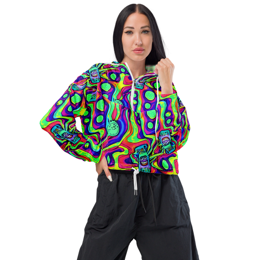 Women's Cropped Windbreaker - Frizzled Spirits