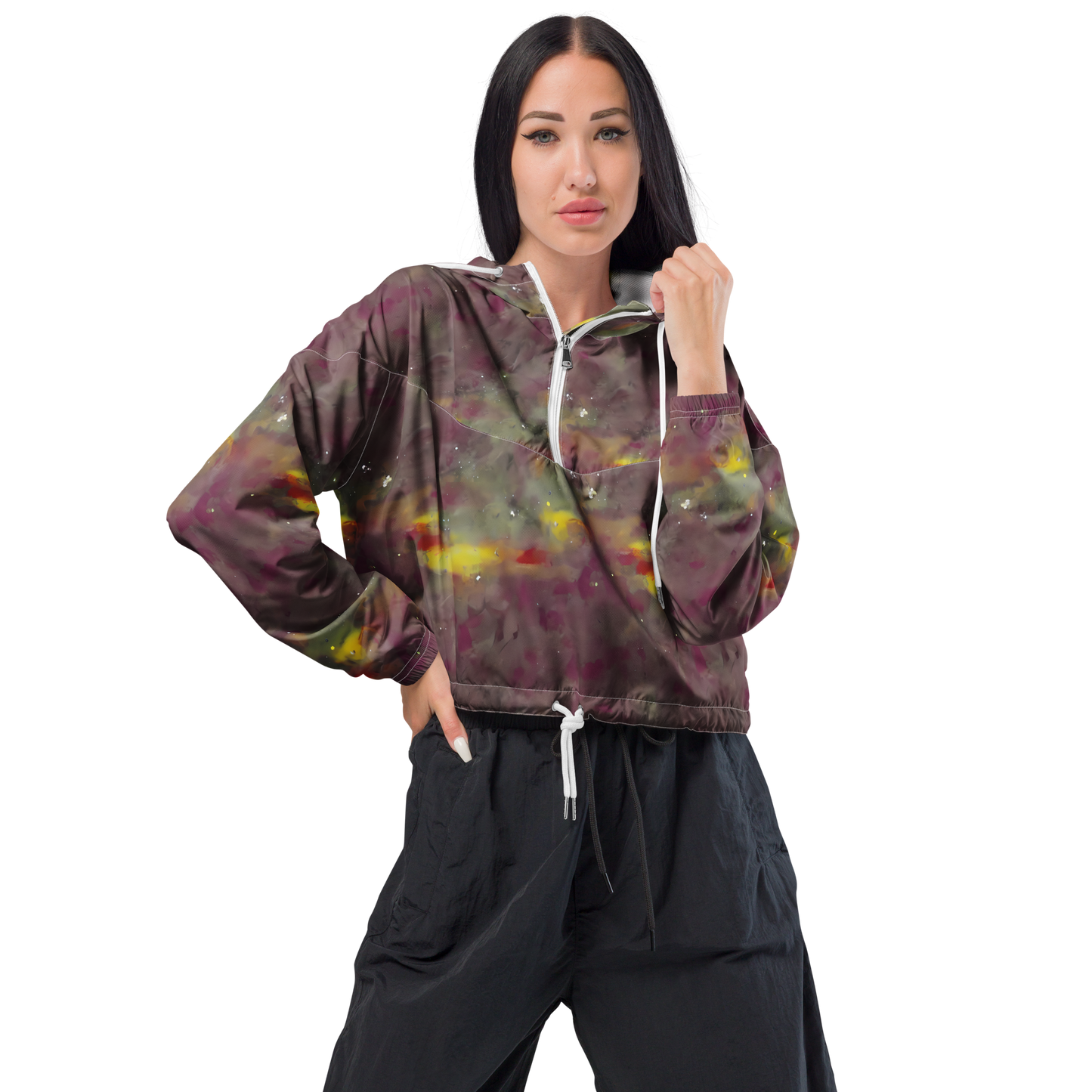 Women's Cropped Windbreaker - Whispers of Autumn