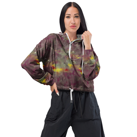 Women's Cropped Windbreaker - Whispers of Autumn