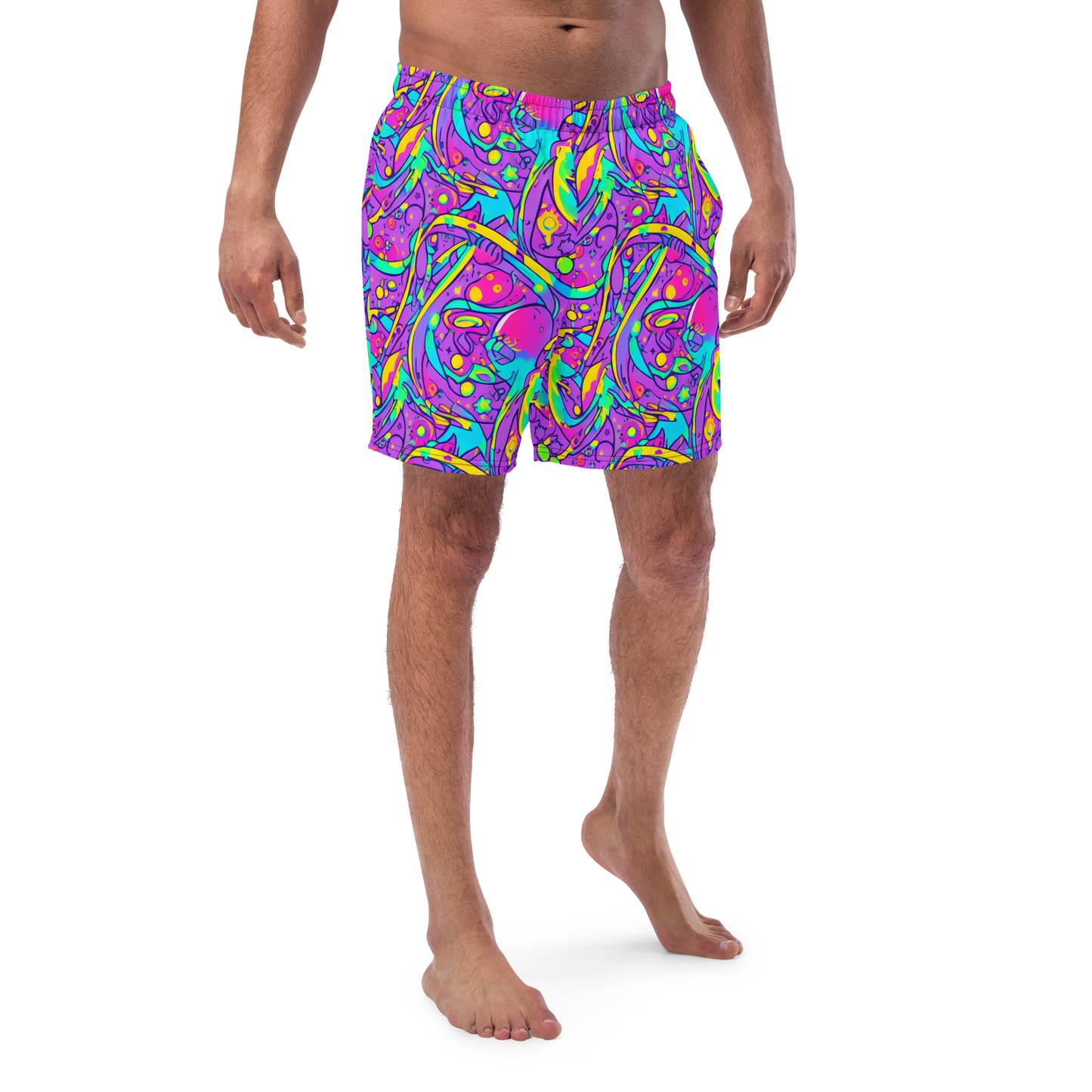 Swim Trunks - Neon Galaxy Whirl