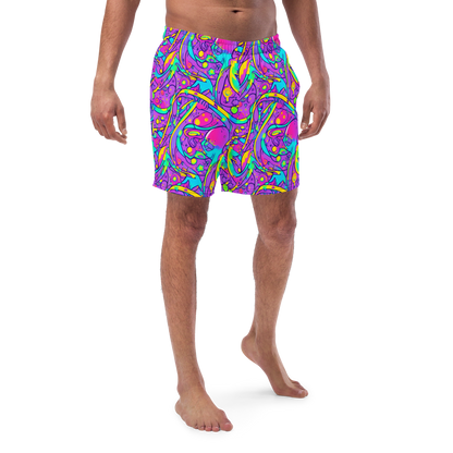 Swim Trunks - Neon Galaxy Whirl