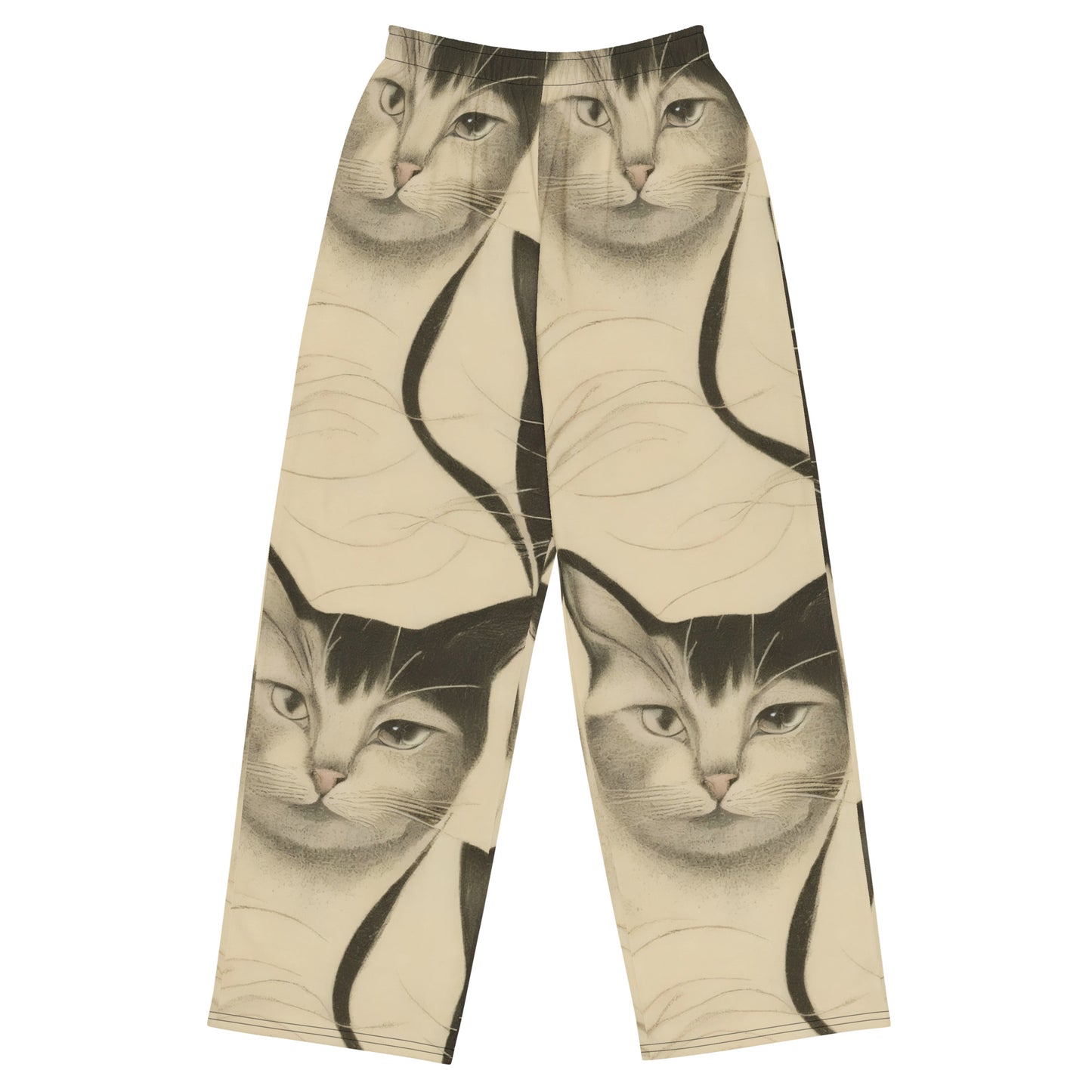 Wide-Leg Pants - Feline Symphony