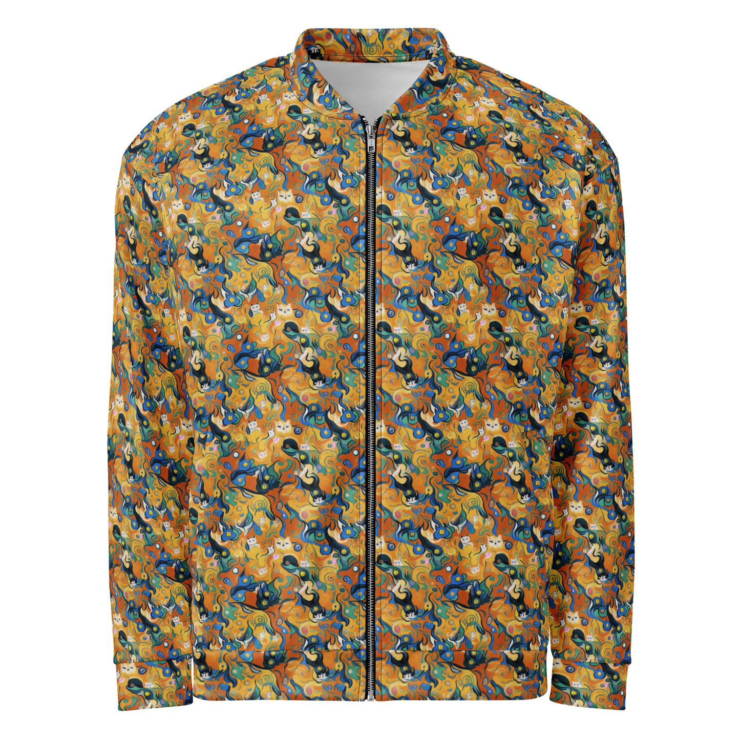 Bomber Jacket - Whimsical Feline Dance