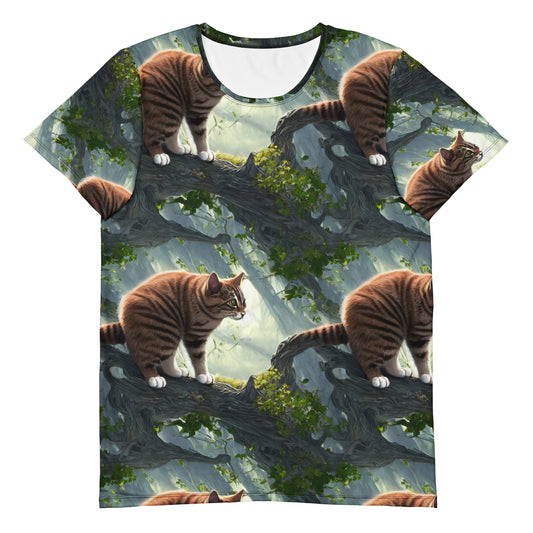 Men's Athletic T-Shirt - Whiskered Enigma