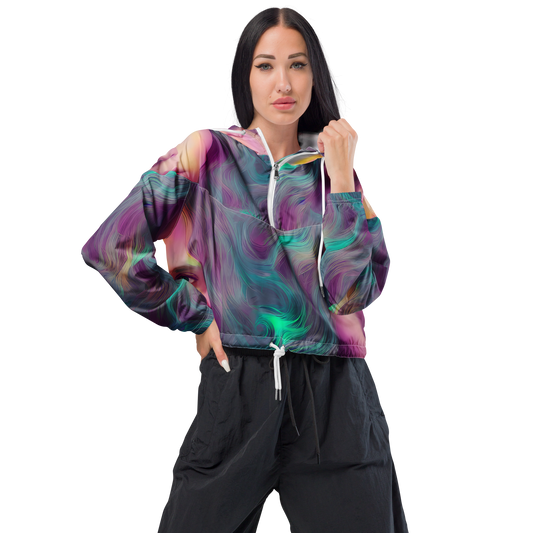 Women's Cropped Windbreaker - Surreal Tresses