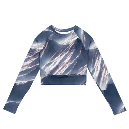 Long Sleeve Crop Top - Misty Pinnacles