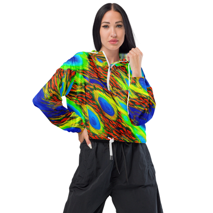 Women's Cropped Windbreaker - Hodgkin's Blaze