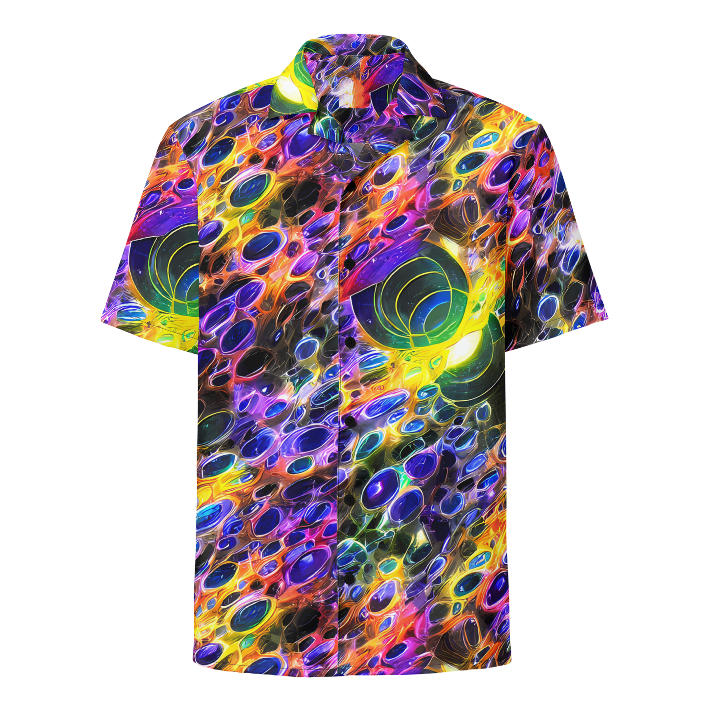 Button Shirt - Neon Orbits