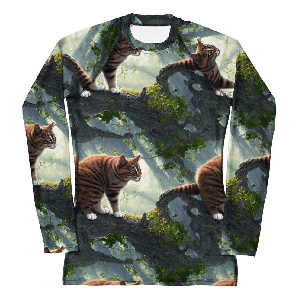 Women's Rash Guard - Whiskered Enigma