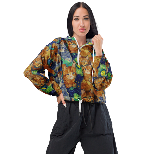 Women's Cropped Windbreaker - Celestial Claws