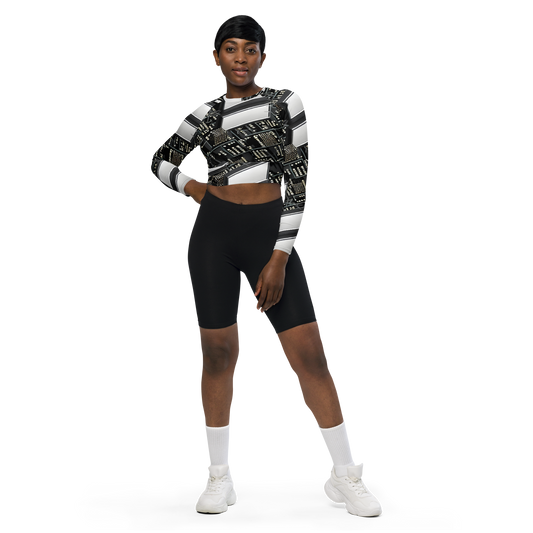 Long Sleeve Crop Top - Electro Essence