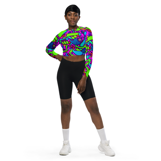 Long Sleeve Crop Top - Funky Vortex