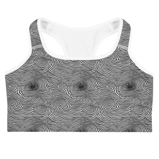 Sports Bra - Black And White Rhapsody