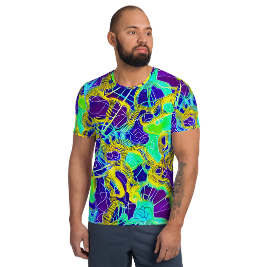 Men's Athletic T-Shirt - Neon Jungle Rhapsody