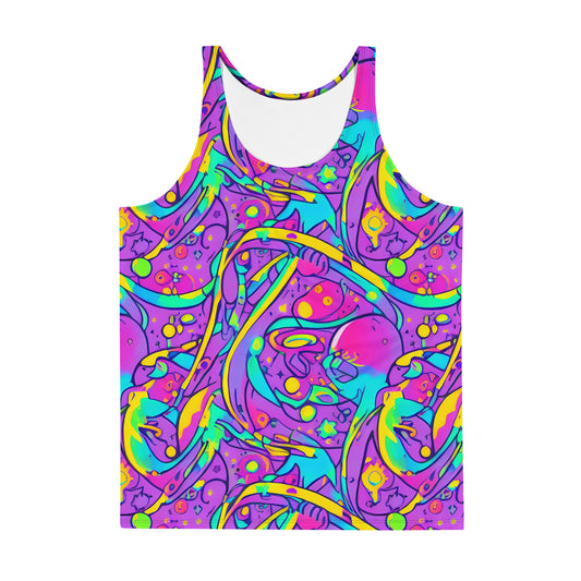 Men's Tank Top - Neon Galaxy Whirl