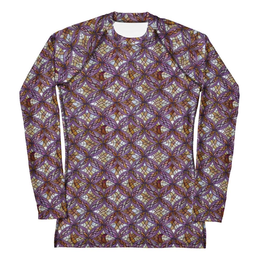 Women's Rash Guard - Stained Glass Whirl