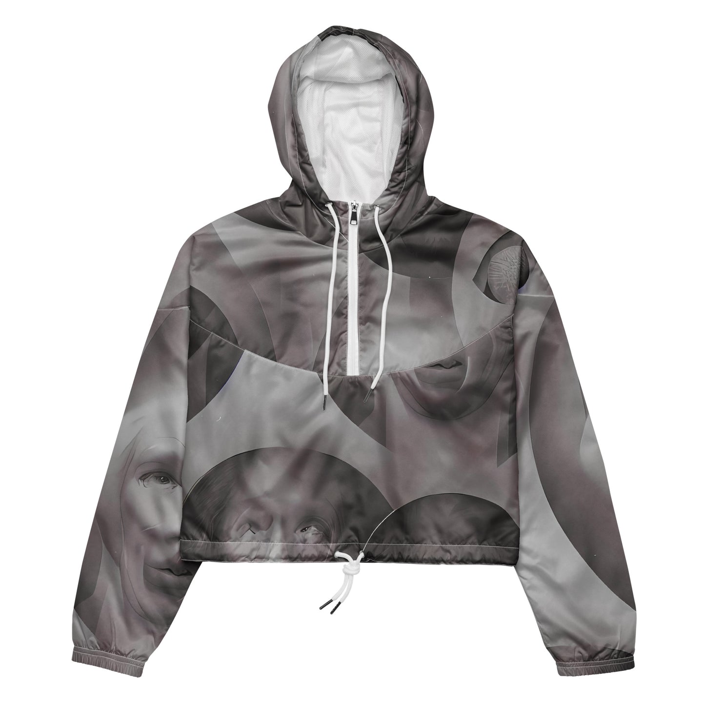 Women's Cropped Windbreaker - Phantom Facescape