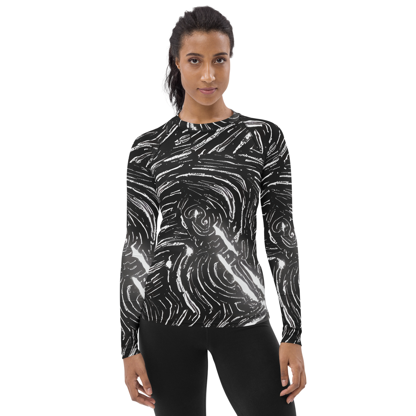 Women's Rash Guard - Silver Swirl