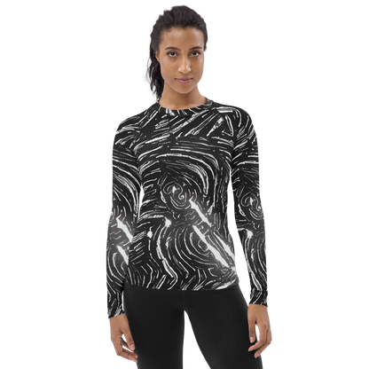 Women's Rash Guard - Silver Swirl