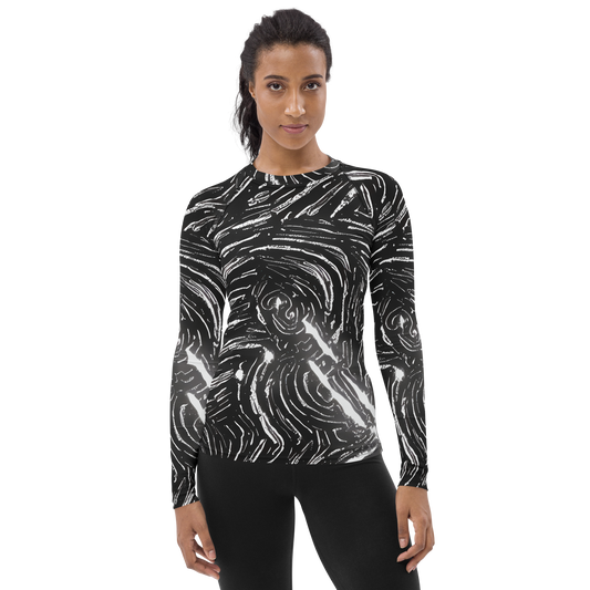 Women's Rash Guard - Silver Swirl