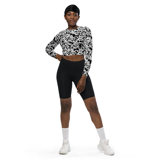 Long Sleeve Crop Top - Dappled Shadow Dance