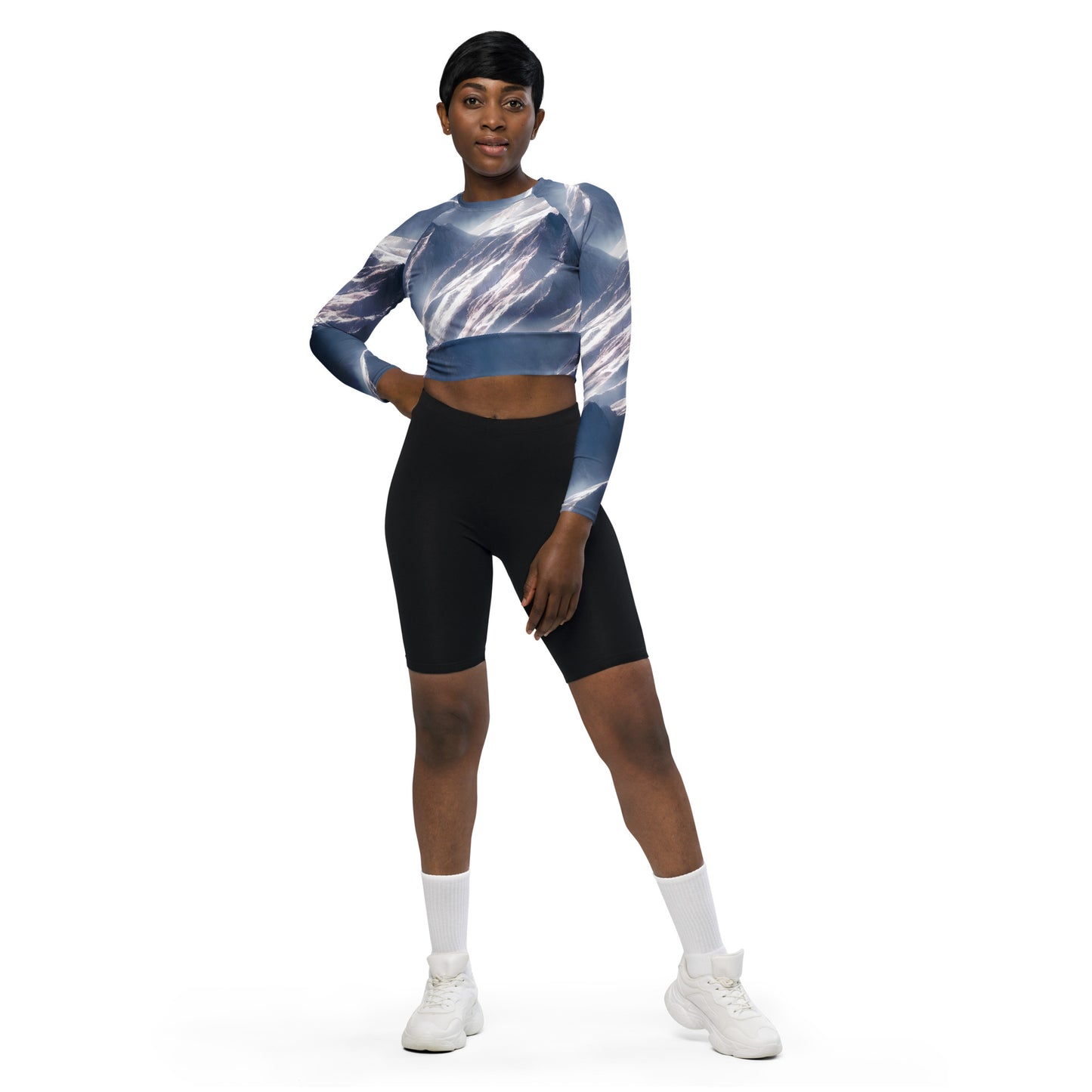 Long Sleeve Crop Top - Frosted Zenith