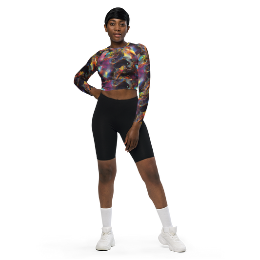 Long Sleeve Crop Top - Cosmic Fusion