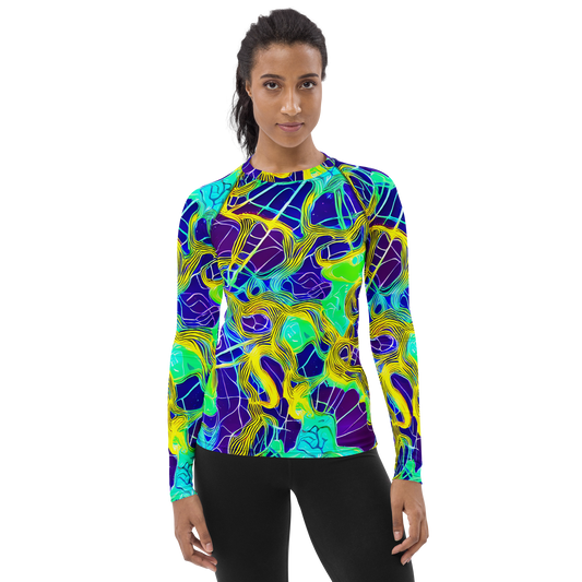 Women's Rash Guard - Neon Jungle Rhapsody