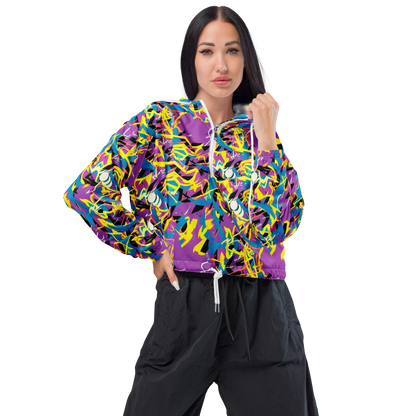 Women's Cropped Windbreaker - Galactic Sprawl