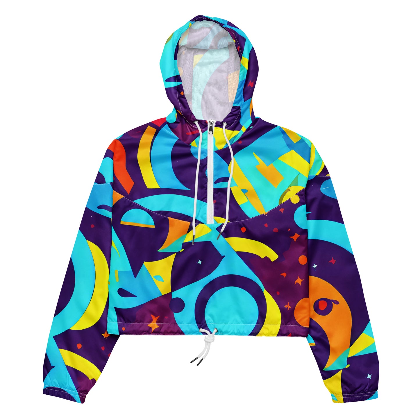 Women's Cropped Windbreaker - Gerace Geometry