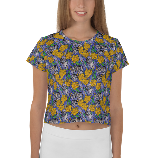 Women's Crop Tee - Feline Flora