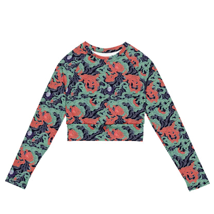 Long Sleeve Crop Top - Cosmic Coral