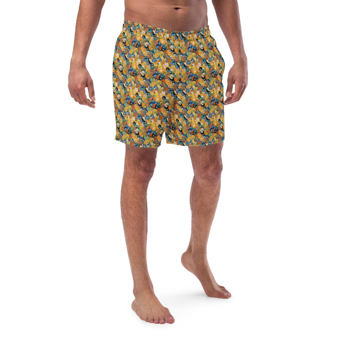 Swim Trunks - Whimsical Feline Dance