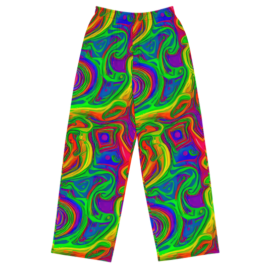 Wide-Leg Pants - Psychedelic Waves