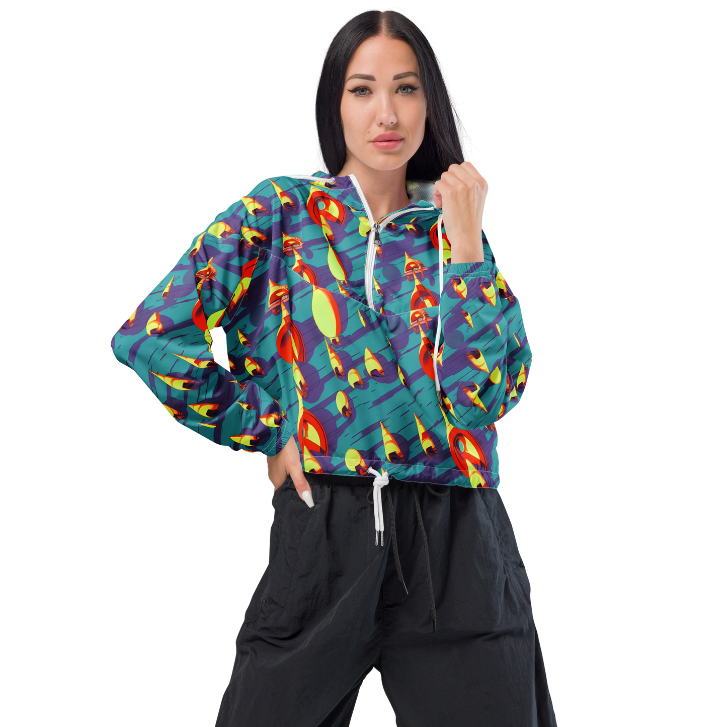 Women's Cropped Windbreaker - Sailor's Mirage