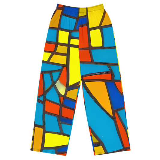 Wide-Leg Pants - Mondrian Mesh