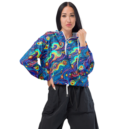 Women's Cropped Windbreaker - Echoes of Vortex