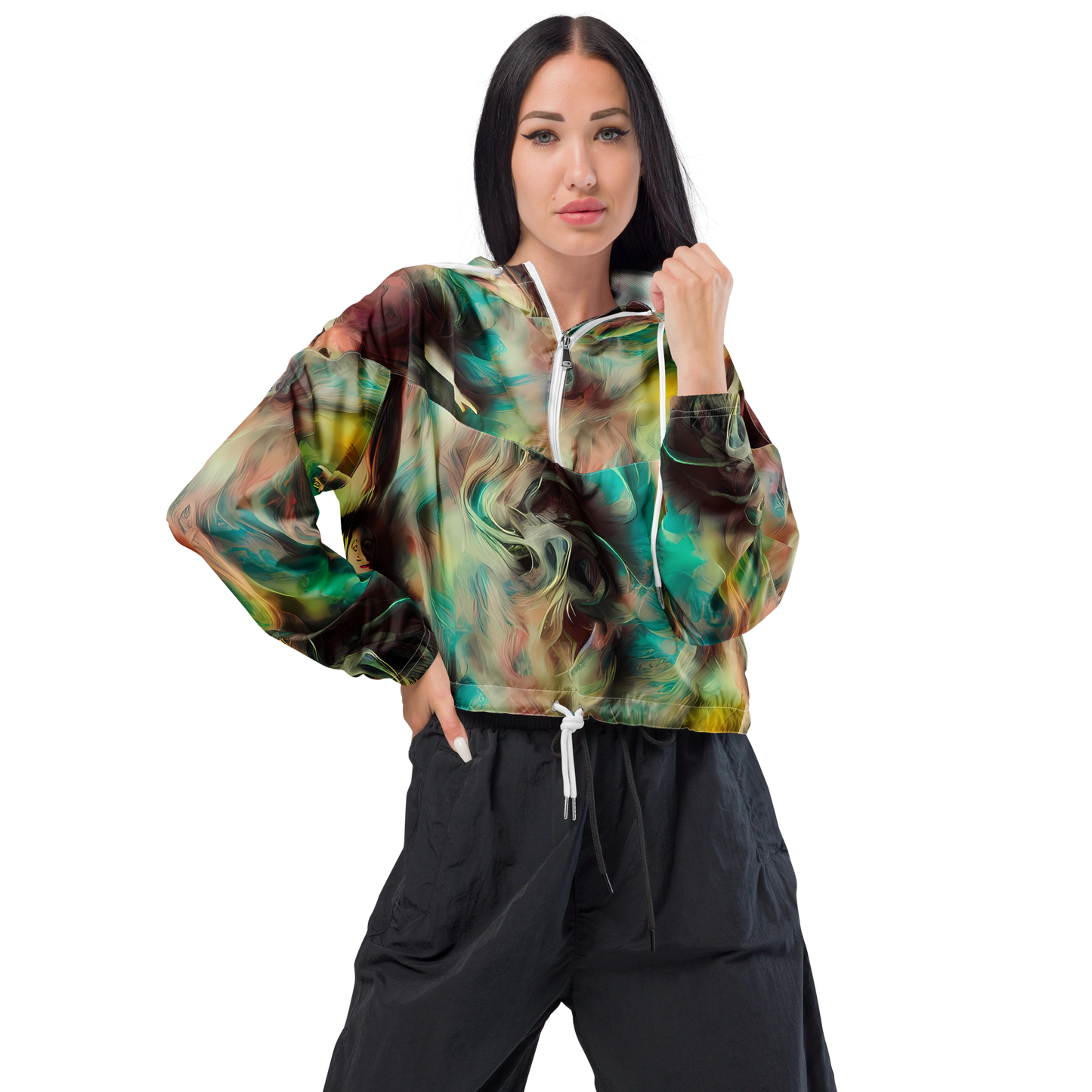 Women's Cropped Windbreaker - Enchanted Fusion