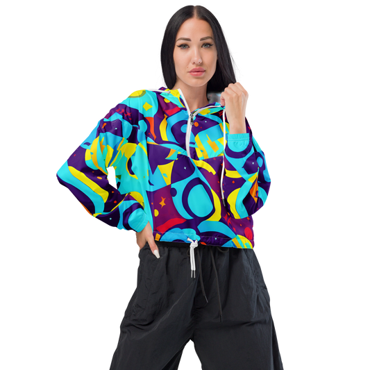 Women's Cropped Windbreaker - Gerace Geometry