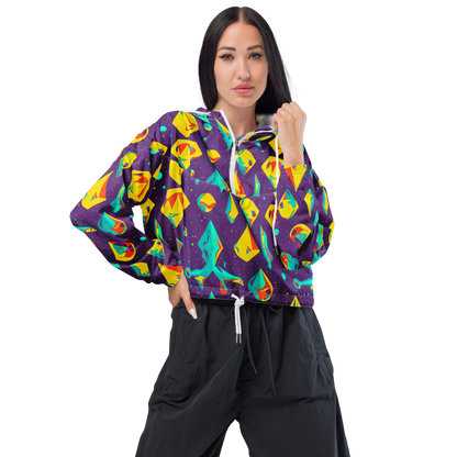 Women's Cropped Windbreaker - Cascading Prism