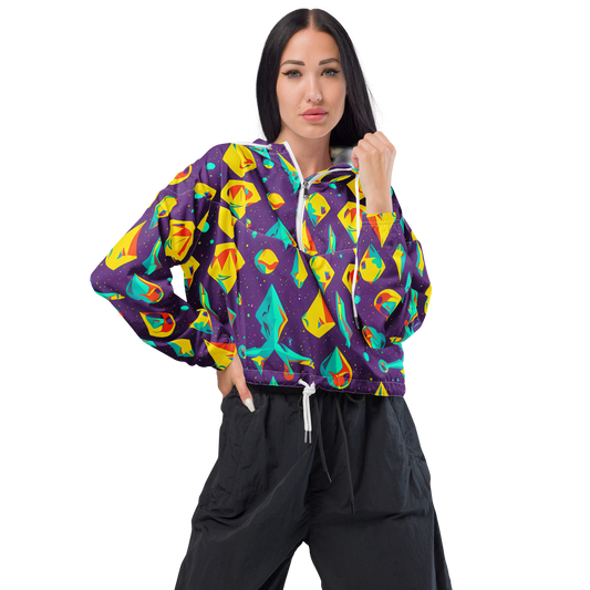 Women's Cropped Windbreaker - Cascading Prism