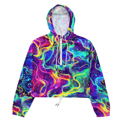 Women's Cropped Windbreaker - Liquid Light Show