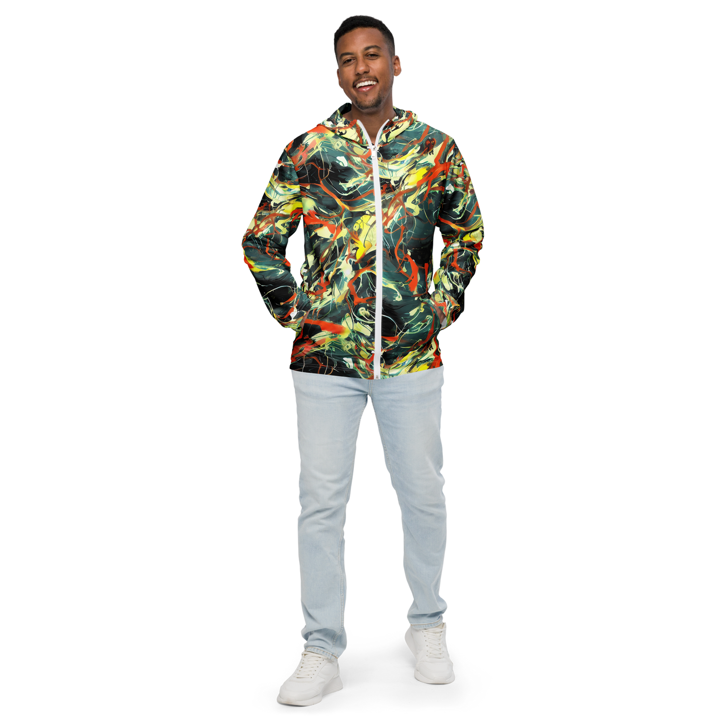 Men's Windbreaker - Fluid Firestorm