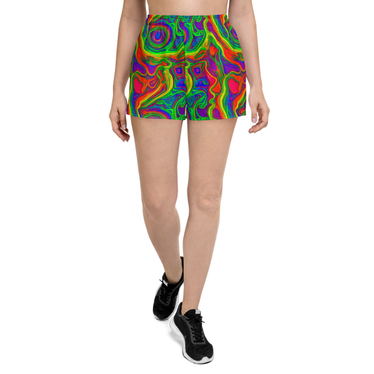 Women’s Athletic Shorts - Psychedelic Waves