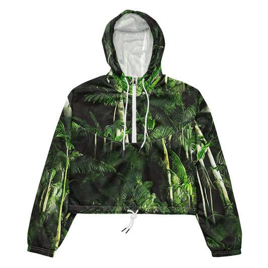 Women's Cropped Windbreaker - Emerald Canopy