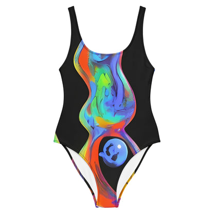 One-Piece Swimsuit - Vibrant Vortices