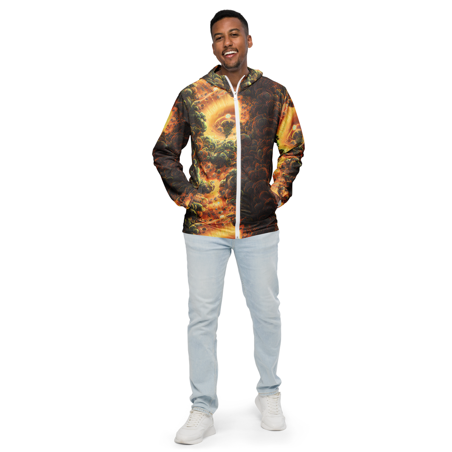 Men's Windbreaker - Volcanic Cascade