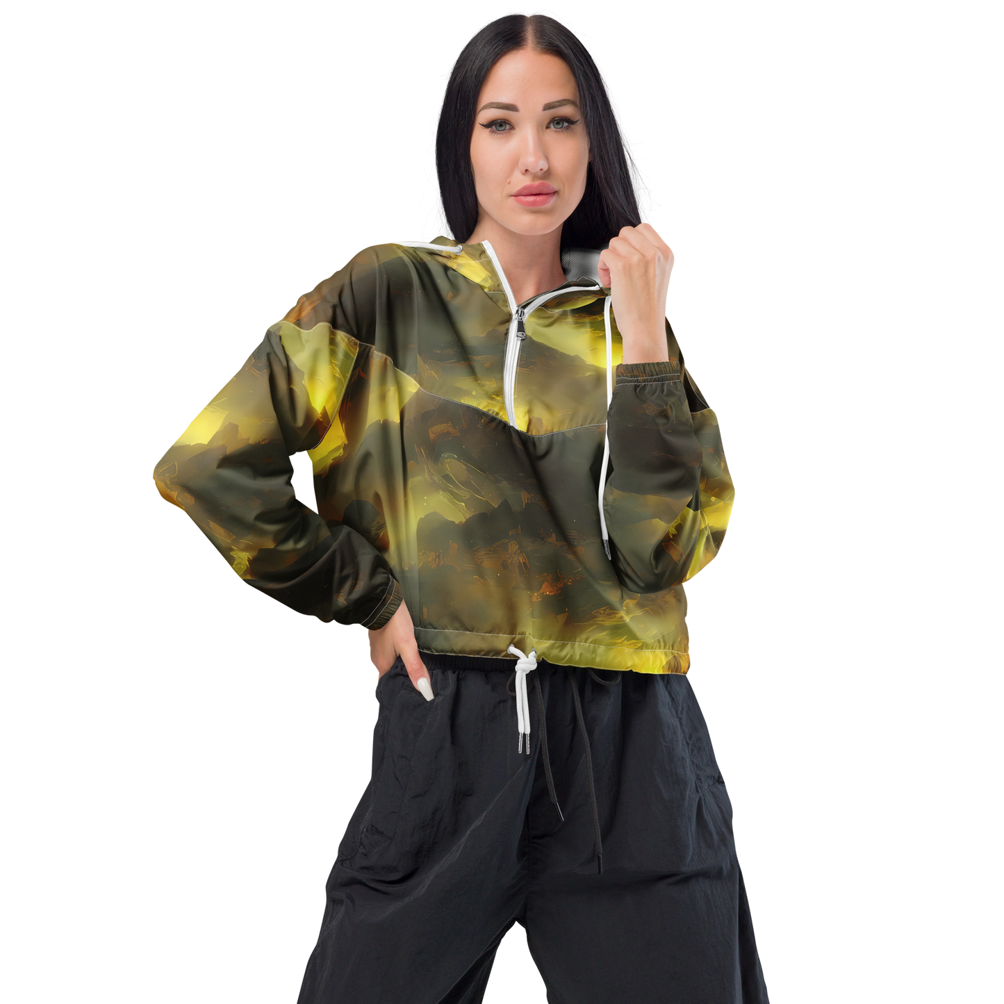 Women's Cropped Windbreaker - Crimson Tide